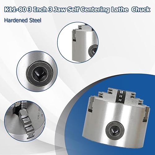 Miniatura 4 de WFLNHB K11-80 3 pulgadas 3 mandíbula Torno autocentrante Chuck 3 "para fresadora de perforación CNC Total 2 Juego de mordazas