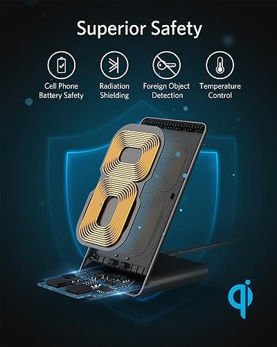 Miniatura 5 de Anker Cargador inalámbrico 313 (soporte), certificado Qi para iPhone 17/17/17 Pro/17 Pro Max/15/14/13, Galaxy S23 S22 S21 de carga rápida de 10 W