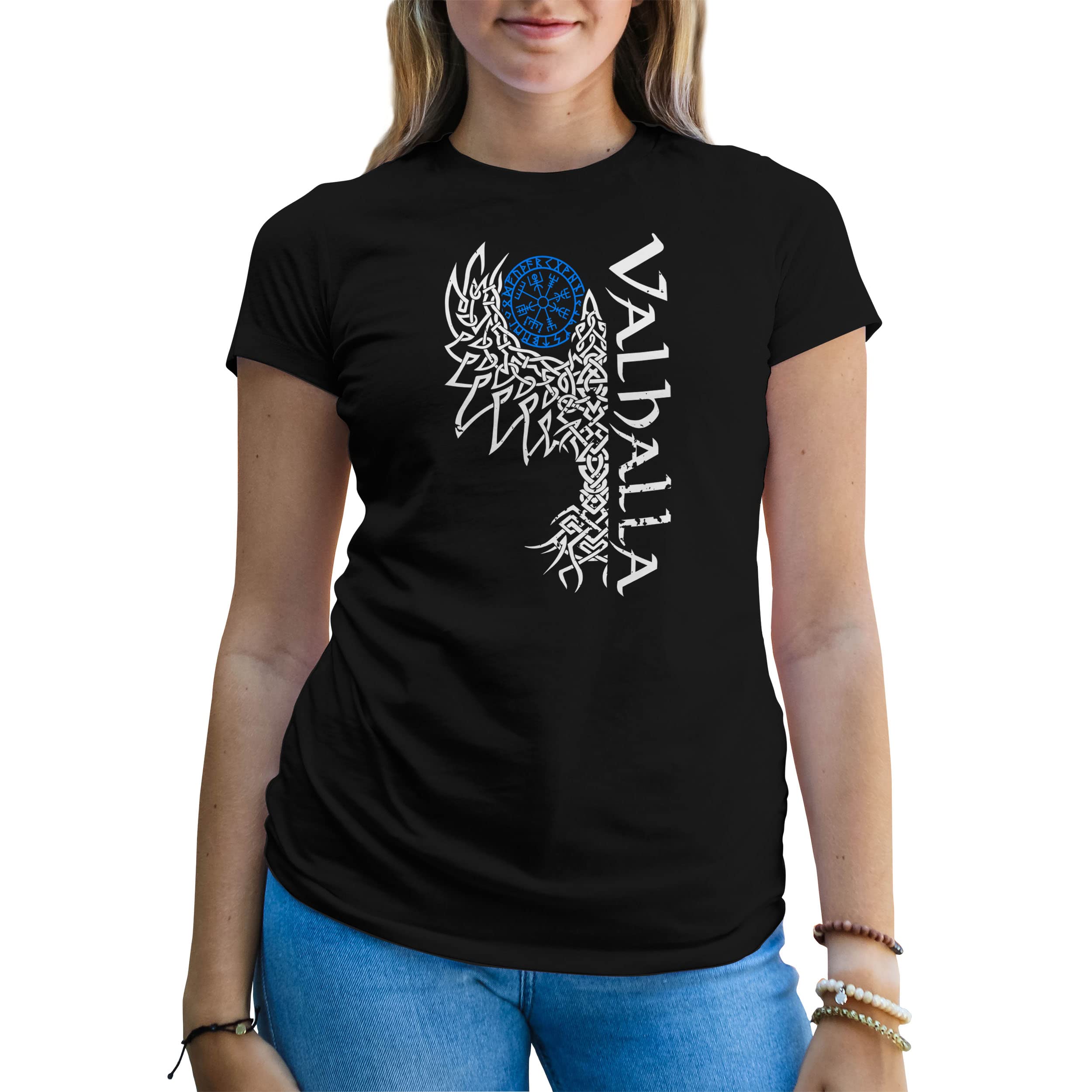 B&S Boutique North Raven Valhalla Viking Compass T-Shirt for Men