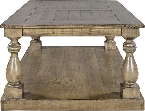 Miniatura 7 de Mesa de centro con almacenamiento para sala de estar, mesa de centro de granja de 45.2 pulgadas, mesa central rústica moderna con compartimento