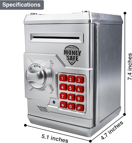 Miniatura 4 de Alcancía electrónica mini cajero automático para niños y bebés, caja de ahorro de dinero, caja de ahorro de dinero, bloqueo de código de contraseña