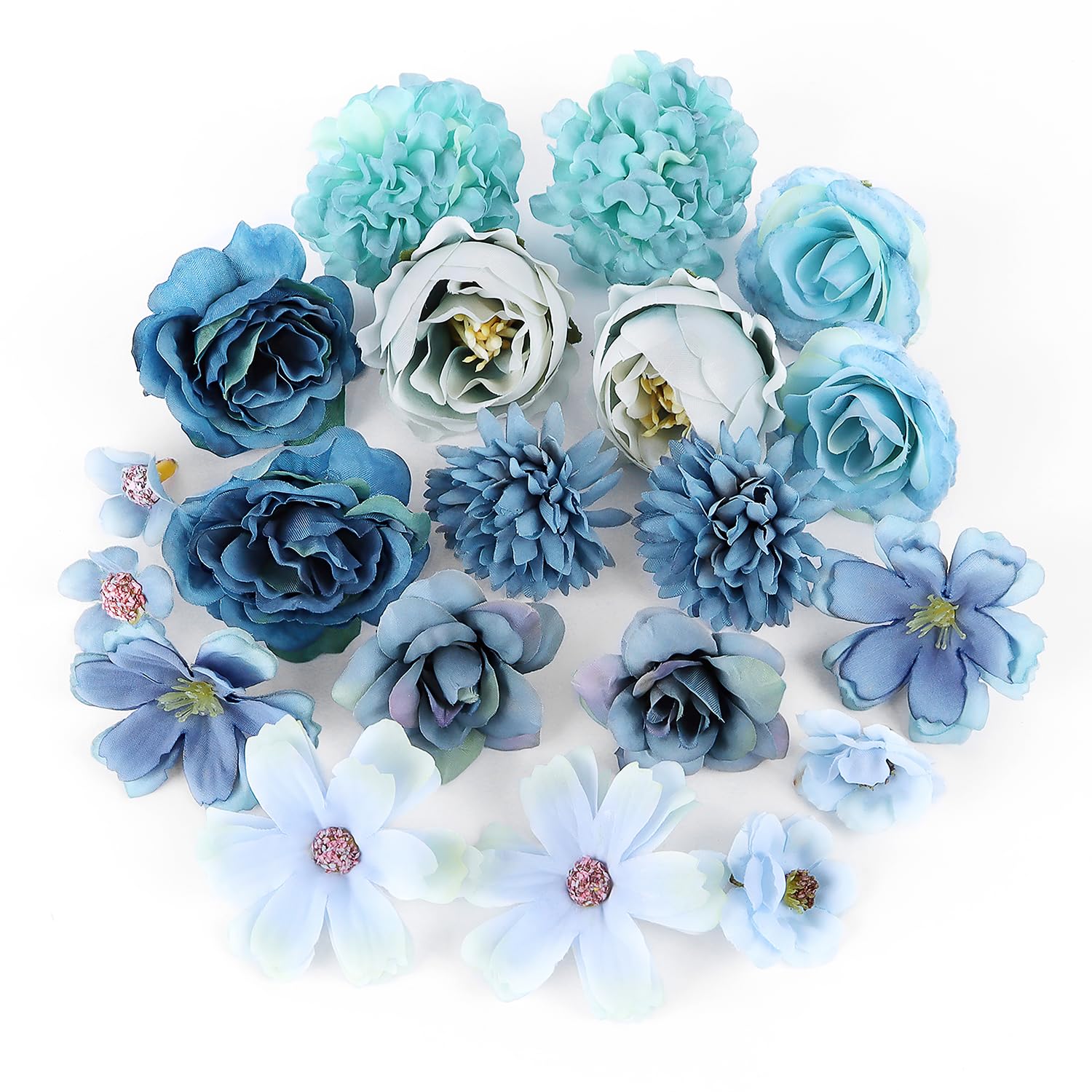 Serwalin Kunstbloemen nep taart bloemen bordeaux marine dahlia bloemen doos set voor DIY bruiloft boeketten Centerpieces arrangementen Party Baby Shower Home Decor