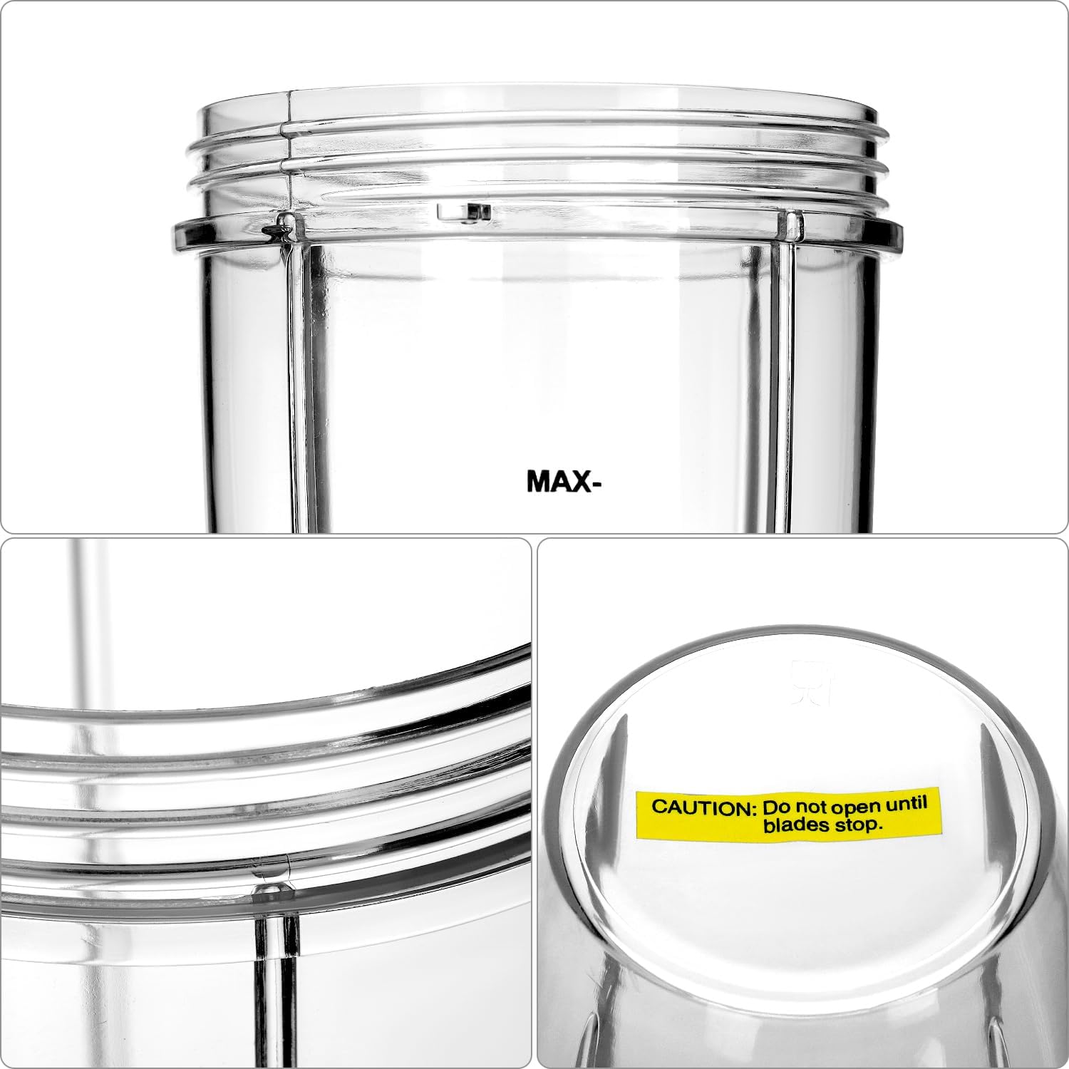 QWORK 24oz Replacement Cup - Compatible with 600w and 900w Blender/Mixer Systems, 2 Pack Plastic, Dishwasher Safe