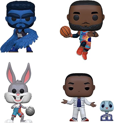 Miniatura 1 de Funko Pop! Movies Space Jam 2 - Juego de coleccionistas - The Brow, Lebron Leaping, Bugs Bunny Dribbling y Al G. Rythm con Pete Buddy