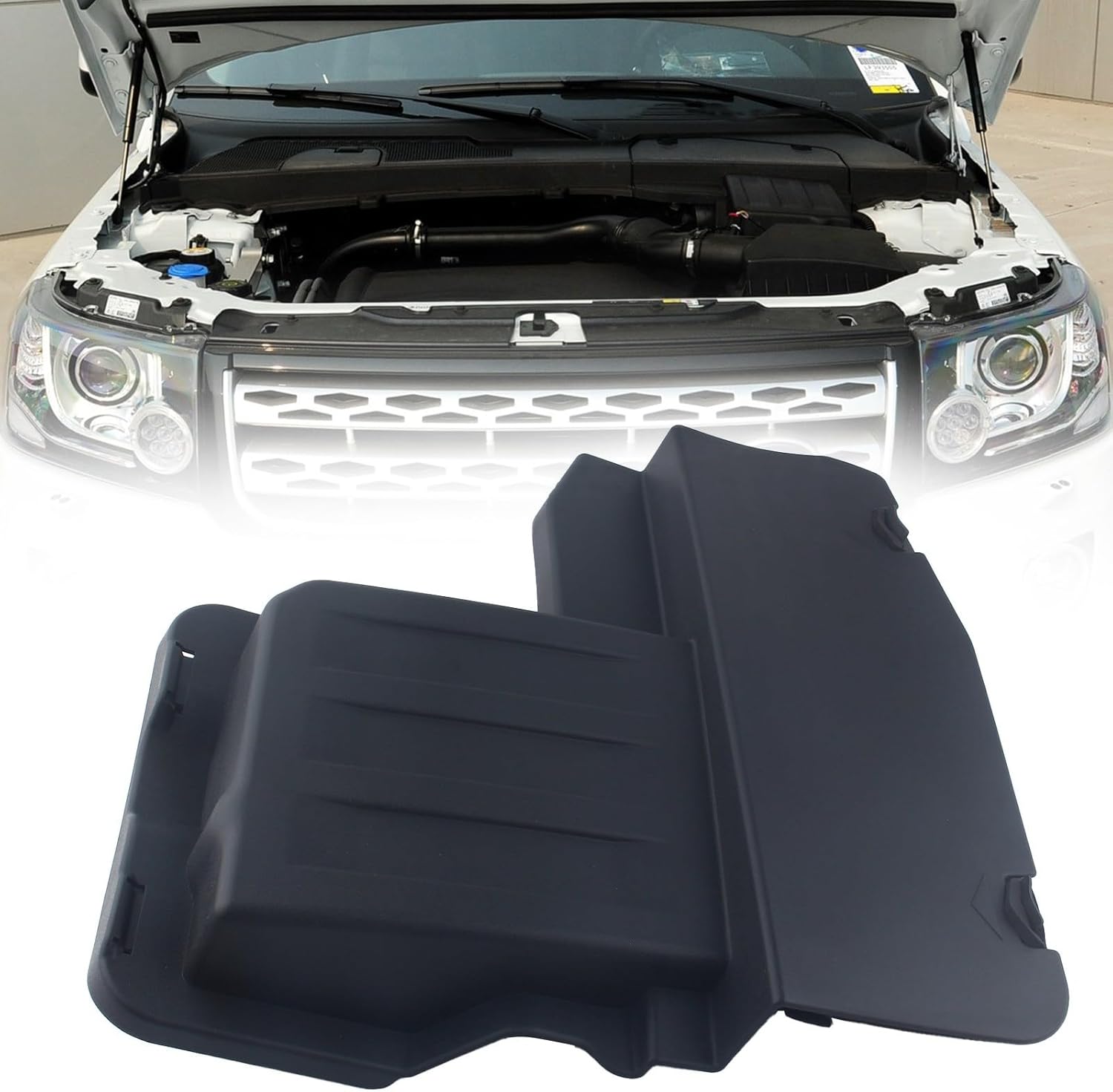 Car Upper Battery Tray Box Cover Compatible with Land Rover Freelander 2 2008-2015/3.2L L6 Gas /2.0L L4 Gas, Part# LR013334