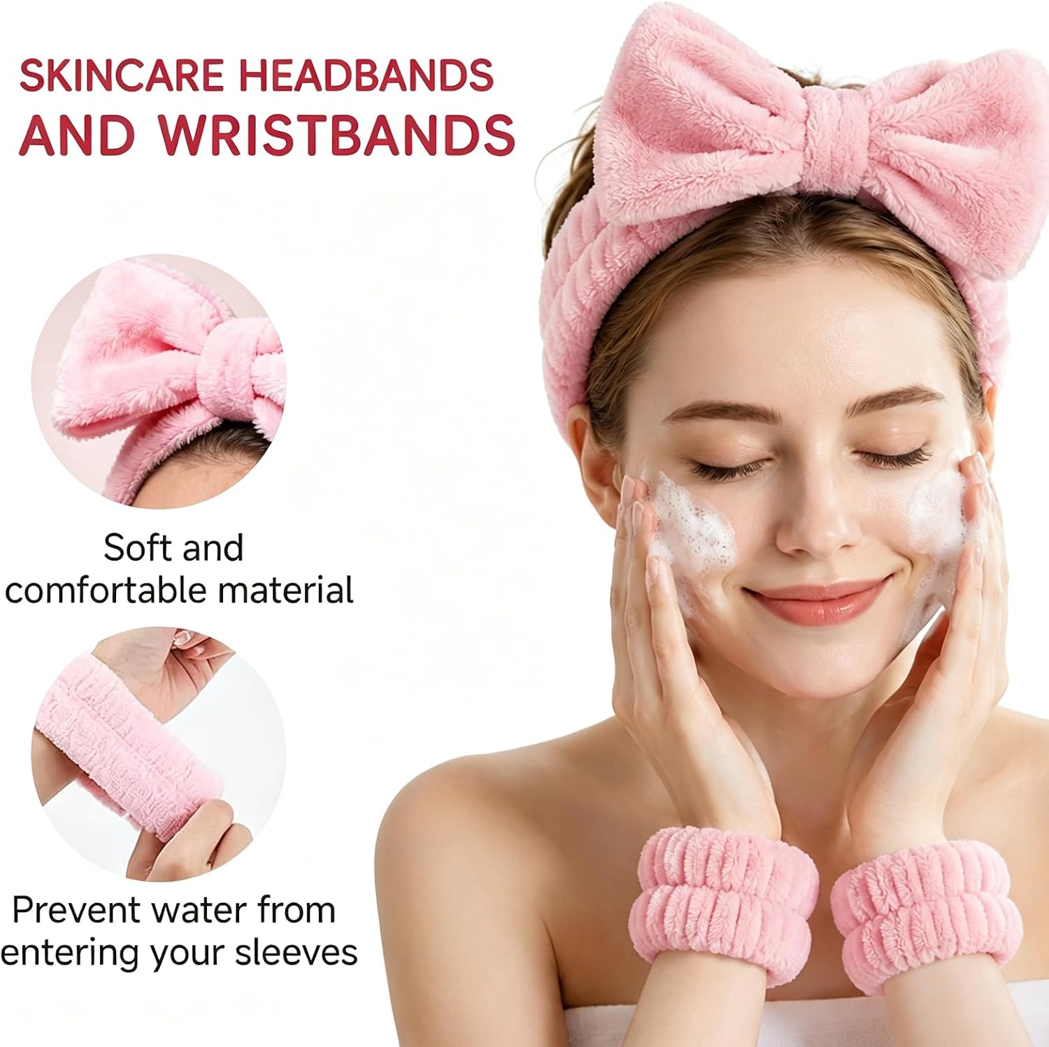Skincare Tools Set with Face Cleansing Brush, Ice Face Roller & Gua Sha Set