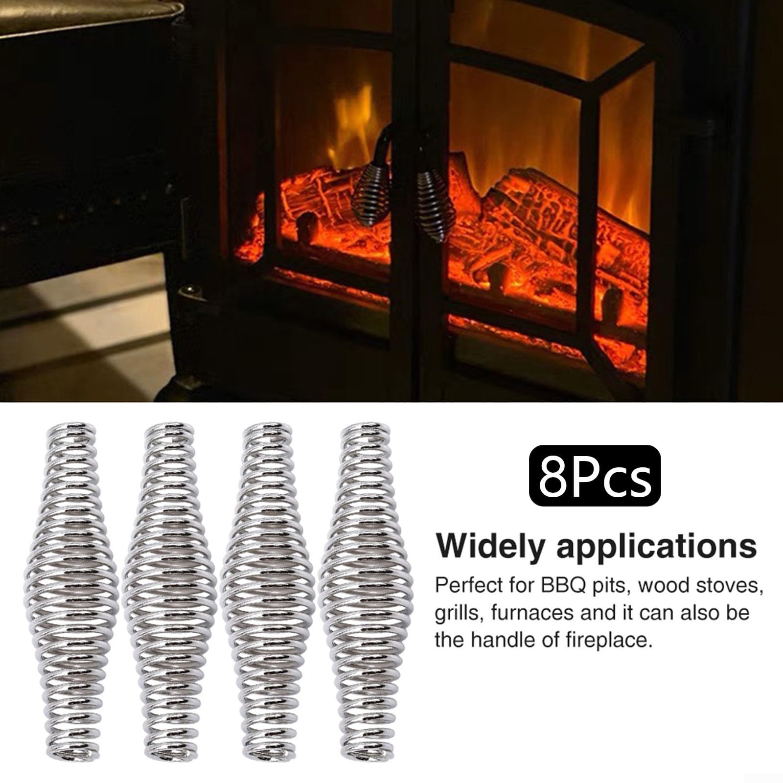 Lot De 2 Poignées à Ressort Pour Poêle à Bois - Acier Inoxydable Résistant à La Chaleur - Finition Dorée - Pour Poêle, Barbecue, Cheminée