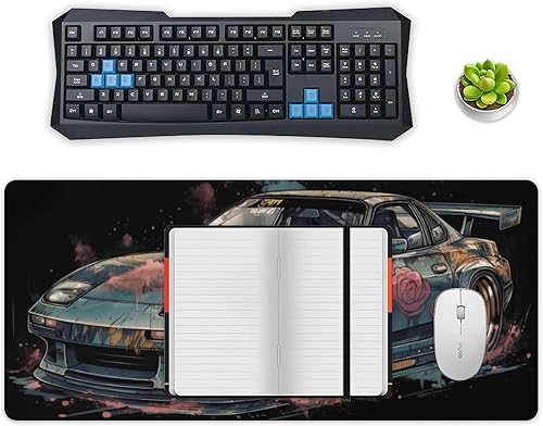 Miniatura 4 de JDM - Alfombrillas de escritorio para automóvil, Rx7, diseño de grafiti rosa, para decoración de escritorio, alfombrilla de mouse para computadora,