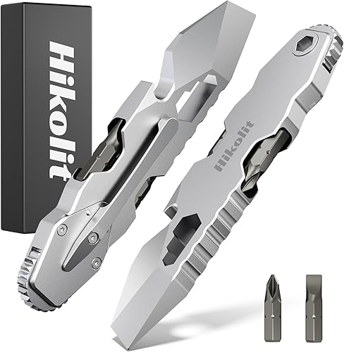 EDC Palanca multiherramienta con destornillador de trinquete bidireccional, abridor de botellas, llave hexagonal, palanca, multiherramienta de