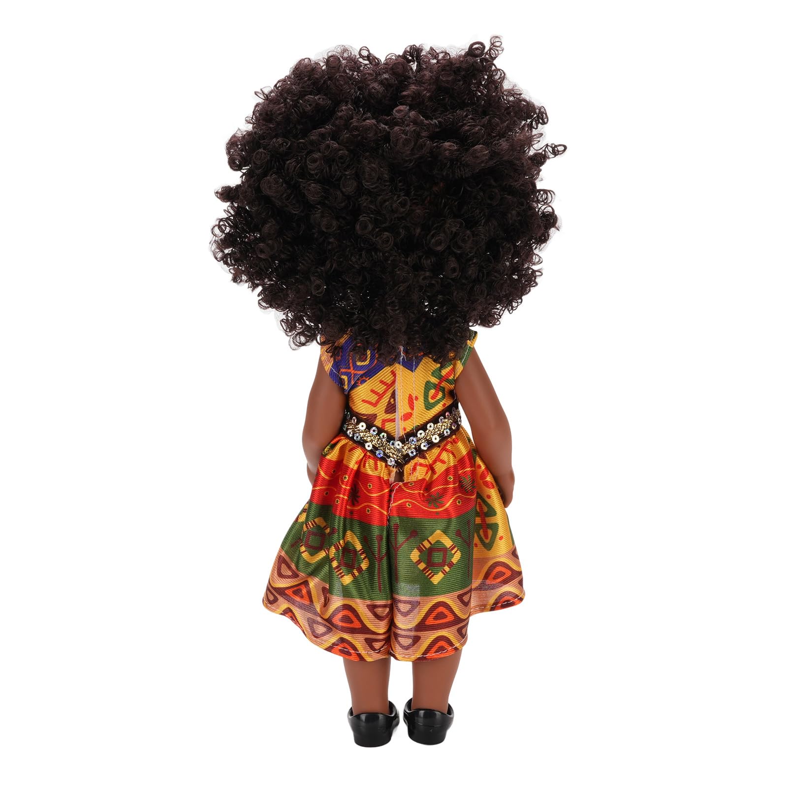 Qudinip 14 Inch Black Doll, Cute Dress with Hairband and Afro Hair - Image 3
