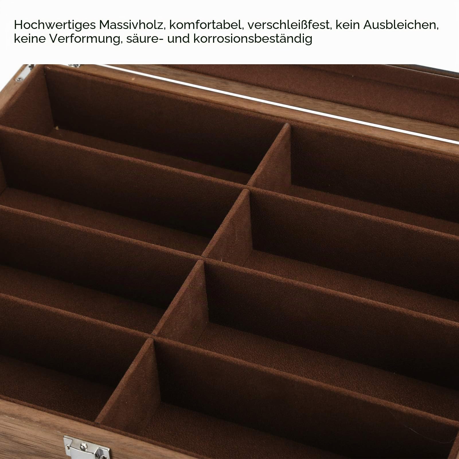 Brillenbox, 8 Gitter Gläser Aufbewahrungsbox, Holz Sonnenbrillen Vitrine Gehobene Minimalist Sonnenbrillen Aufbewahrungsbox Schmuck Organizer Display Box Mit Durchsichtigem Deckel