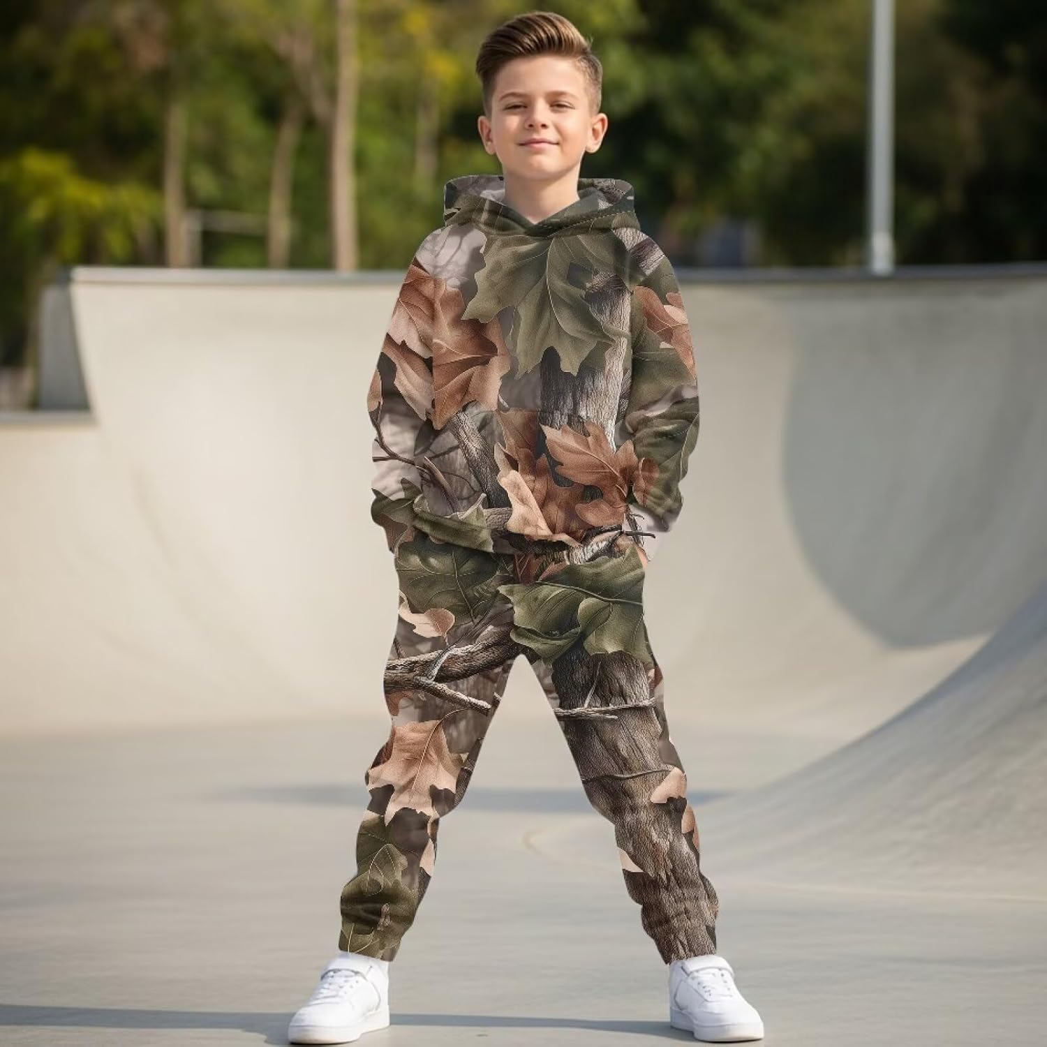 Girls Fall 2 Piece Outfits Casual Hoodie and Sweatpants Outfit with Pockets 2 Piece Pullover