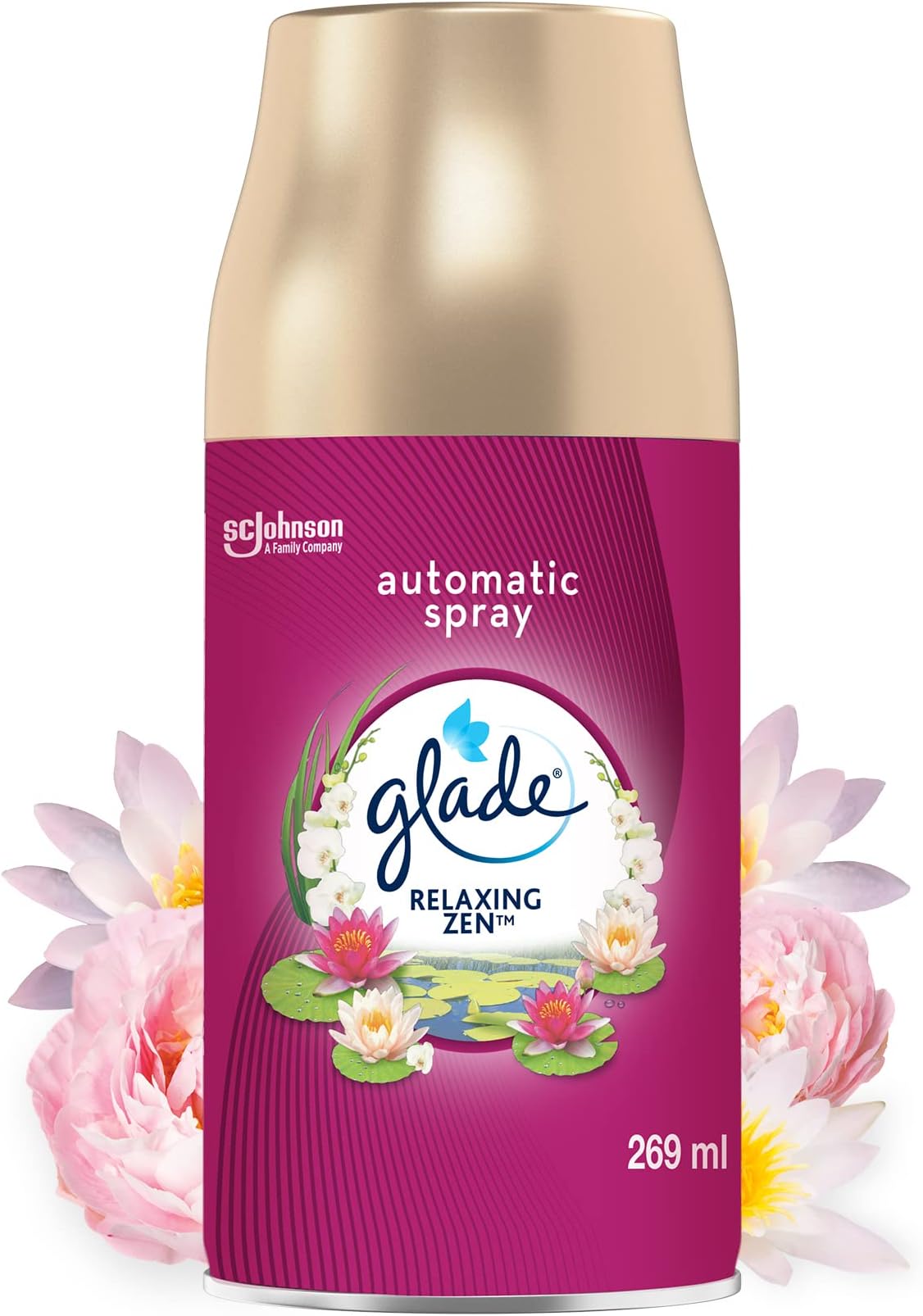 Glade Automatic Air Freshener Refills, Room Spray & Odour Eliminator, Relaxing Zen, Pack of 4 (4 x 269 ml)