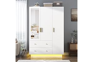 Armoire Wardrobe Closet with Mirror: A Radiant Storage Solution