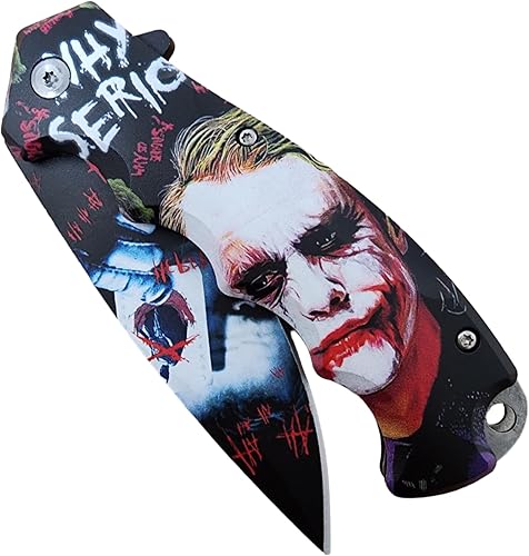 Miniatura 5 de Cuchillo plegable Joker de 8 pulgadas con hoja lisa de punto de caída de 3.6 pulgadas, cuchillo de bolsillo clásico negro para tácticas al aire