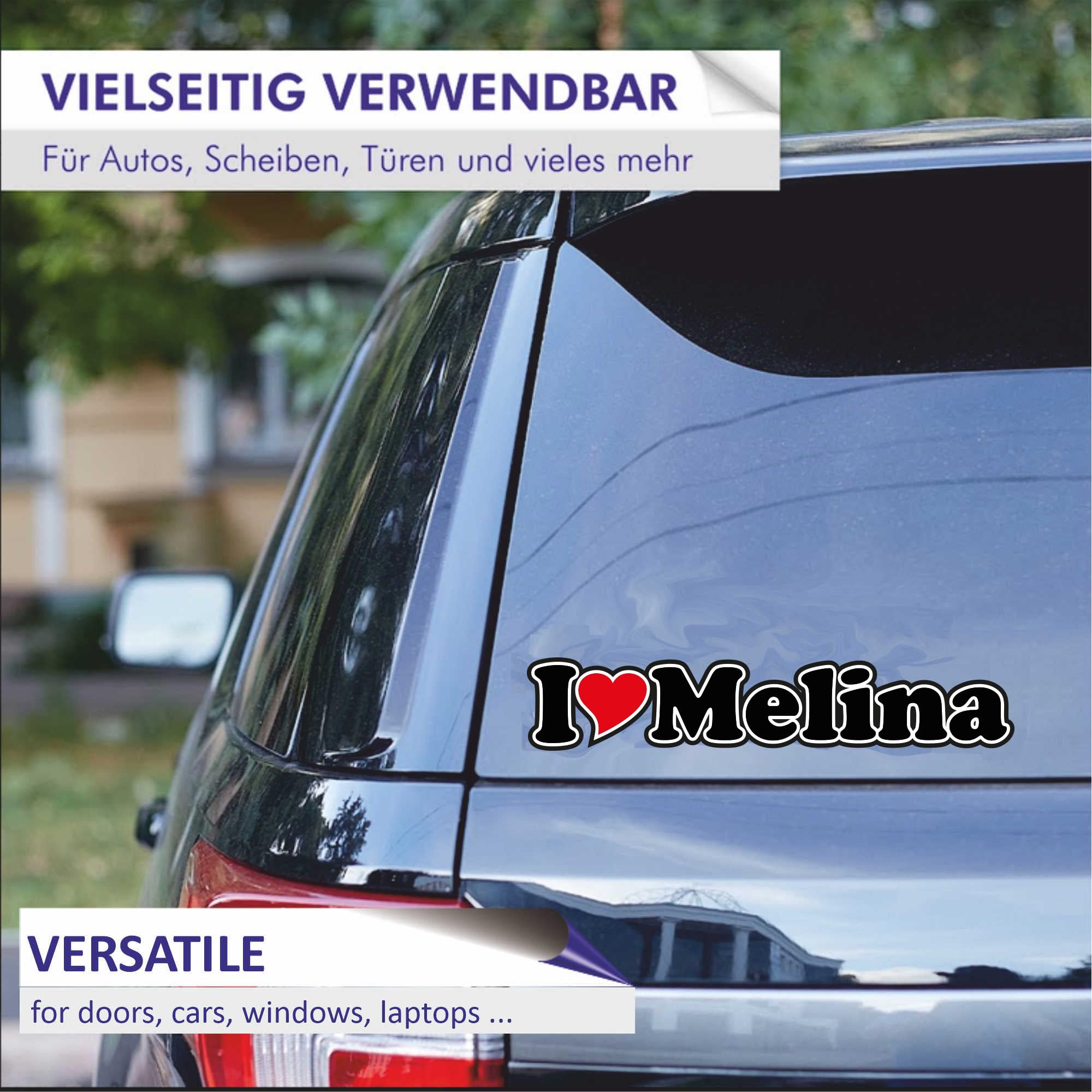 INDIGOS Autoaufkleber 'I Love Angelina' 15 Cm – Selbstklebend, Wetterfest Für Auto & Fenster