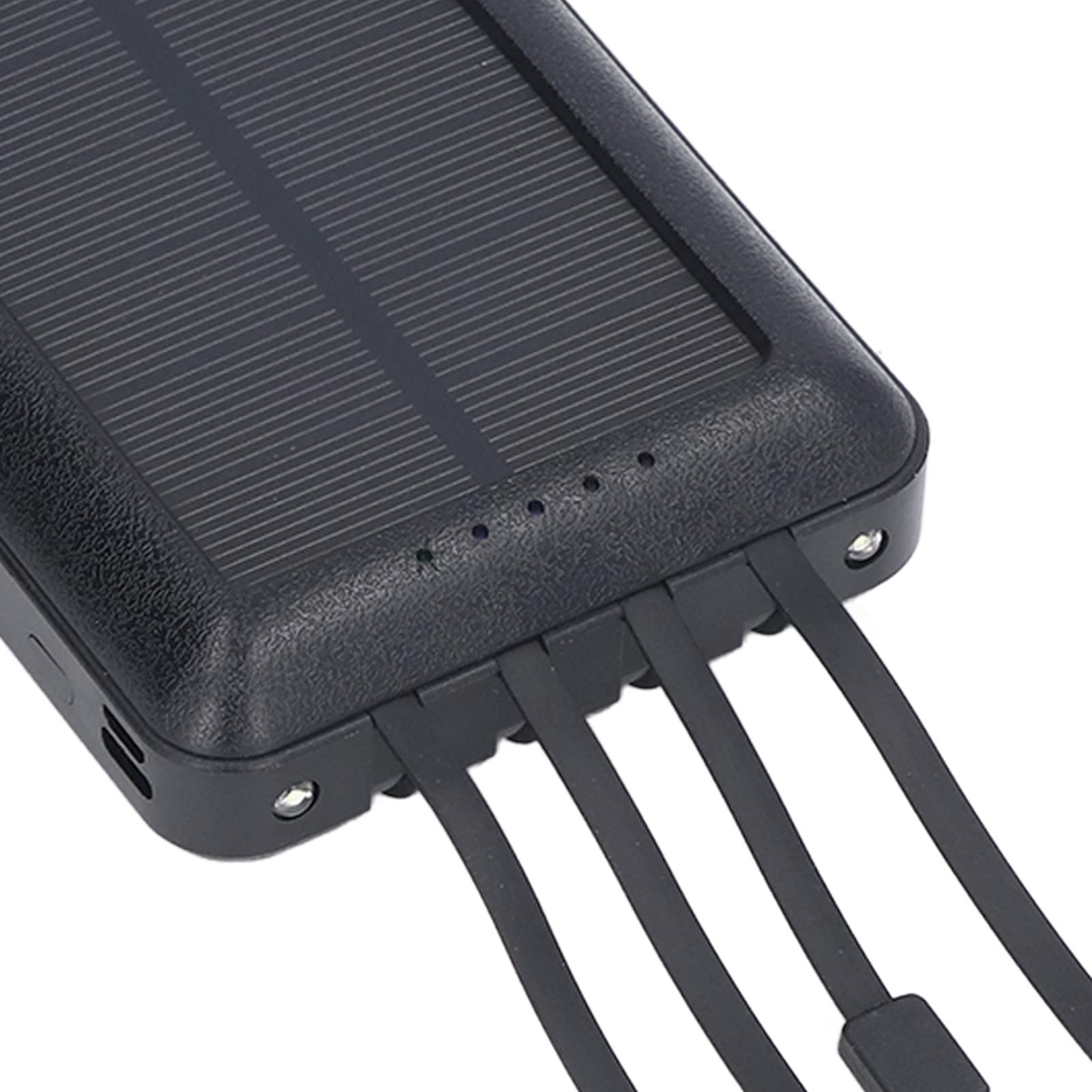 Banque D'énergie Solaire Portable 30000mAh avec Lumières LED pour Le Camping en Plein Air et la Randonnée Noir Léger