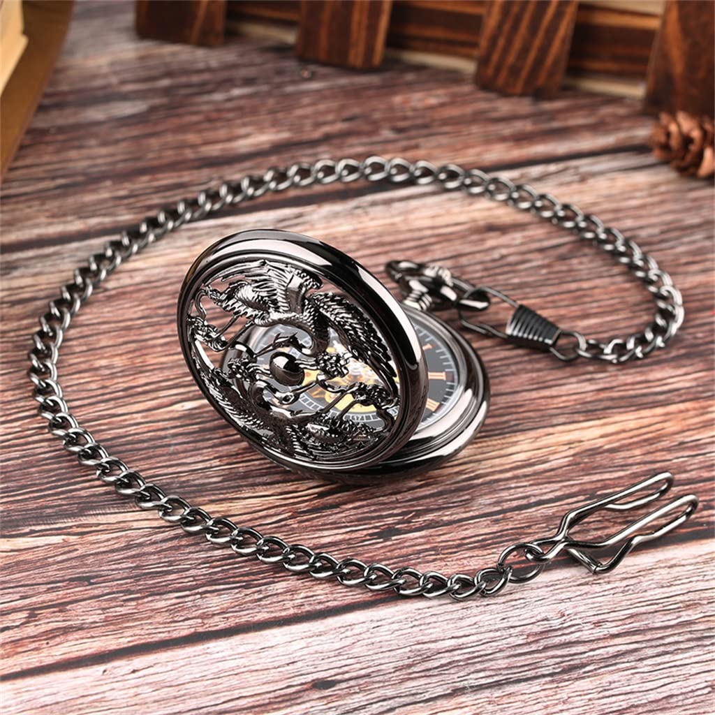 Reloj de Bolsillo Antiguo mecánico de Cuerda Manual con Esfera con números Romanos y Mecanismo Manual Colgante Vintage