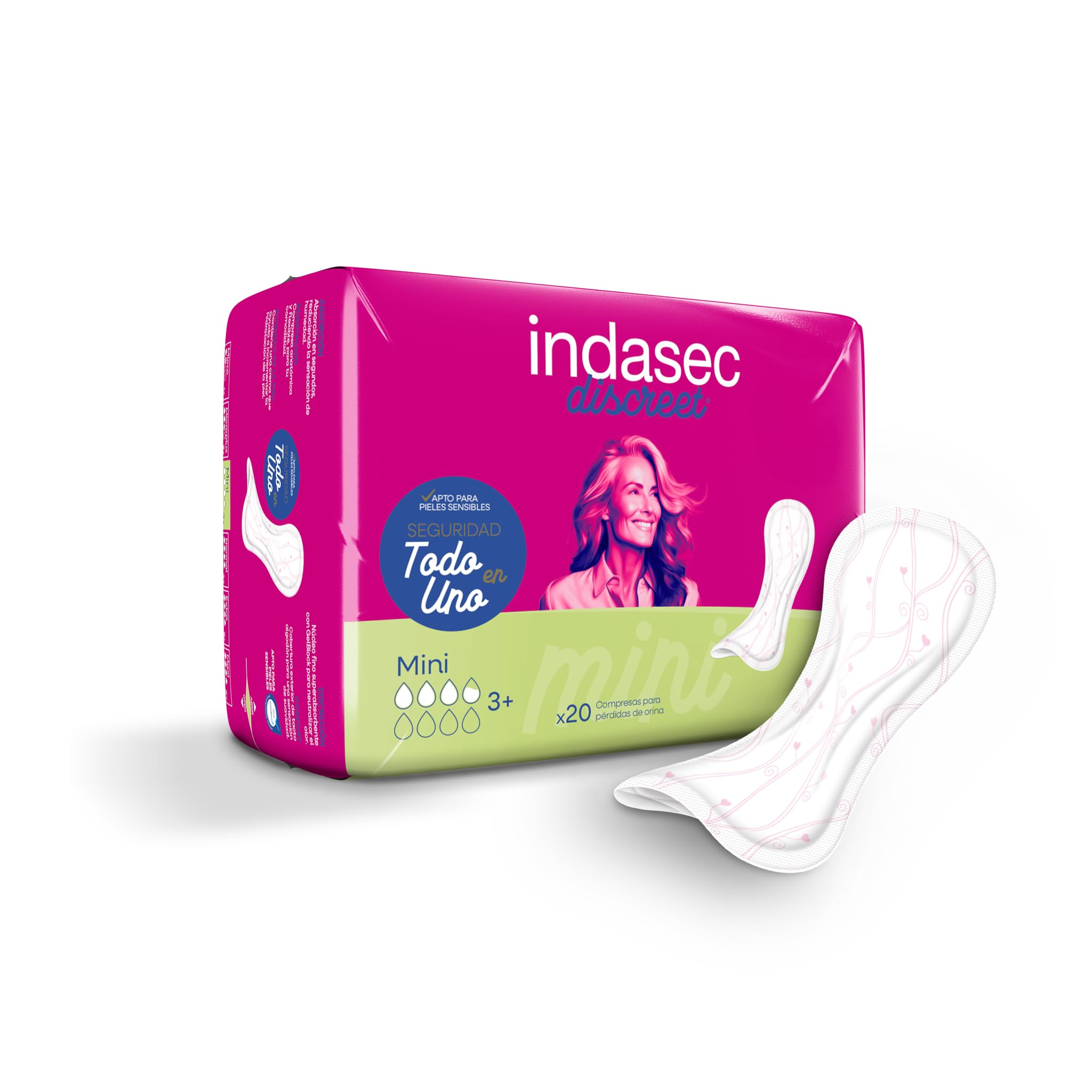 Indasec Discreet Mini, 20 unidades (El embalaje puede variar)