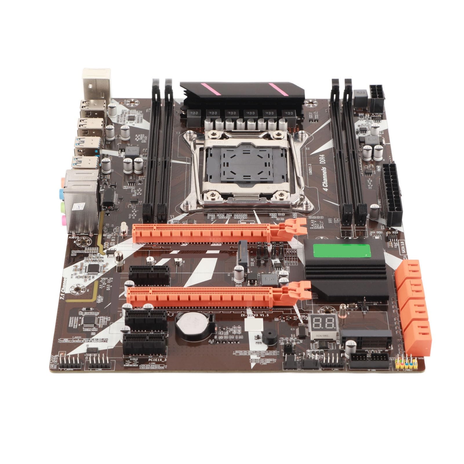 ciciglow Placa Base DDR4, Placa Base de Computadora LGA 2011 3 CPU Máximo 128G, Chip de Audio de 6 Canales, para E5 V3/V4, para Serie I7 58xx/68xx, Tarjeta de Red Inalámbrica