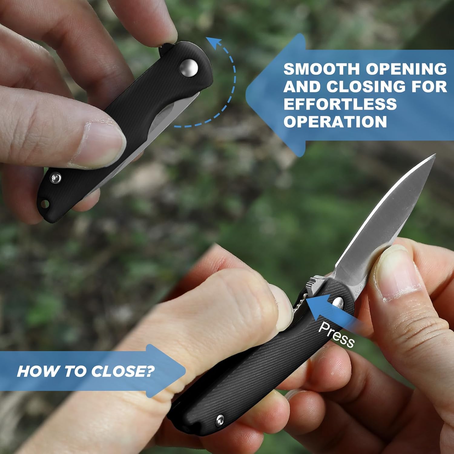 DRACHENADER Small Pocket Knives Keychain for Men 2 Inch Blade Mini Folding Knife (D- C-Silver Blade + Black)