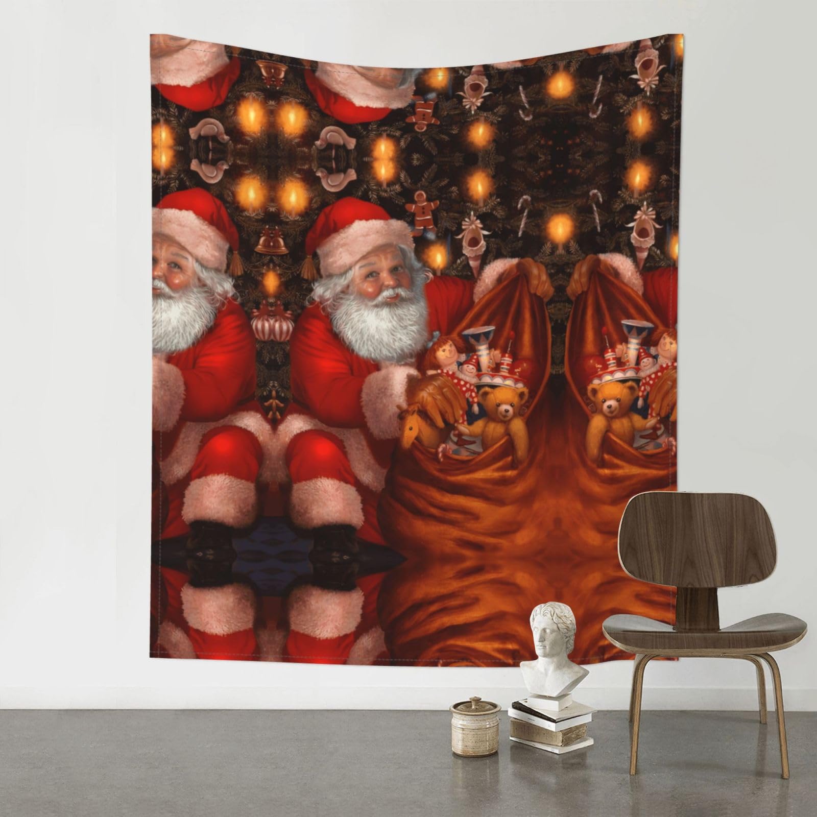 YYHWHJDE Santa Claus Gifts Prints Wall Tapestry 60x51in - High-Grade Polyester Throw Blanket for Bedroom, Dorm, Beach & Picnic Decor
