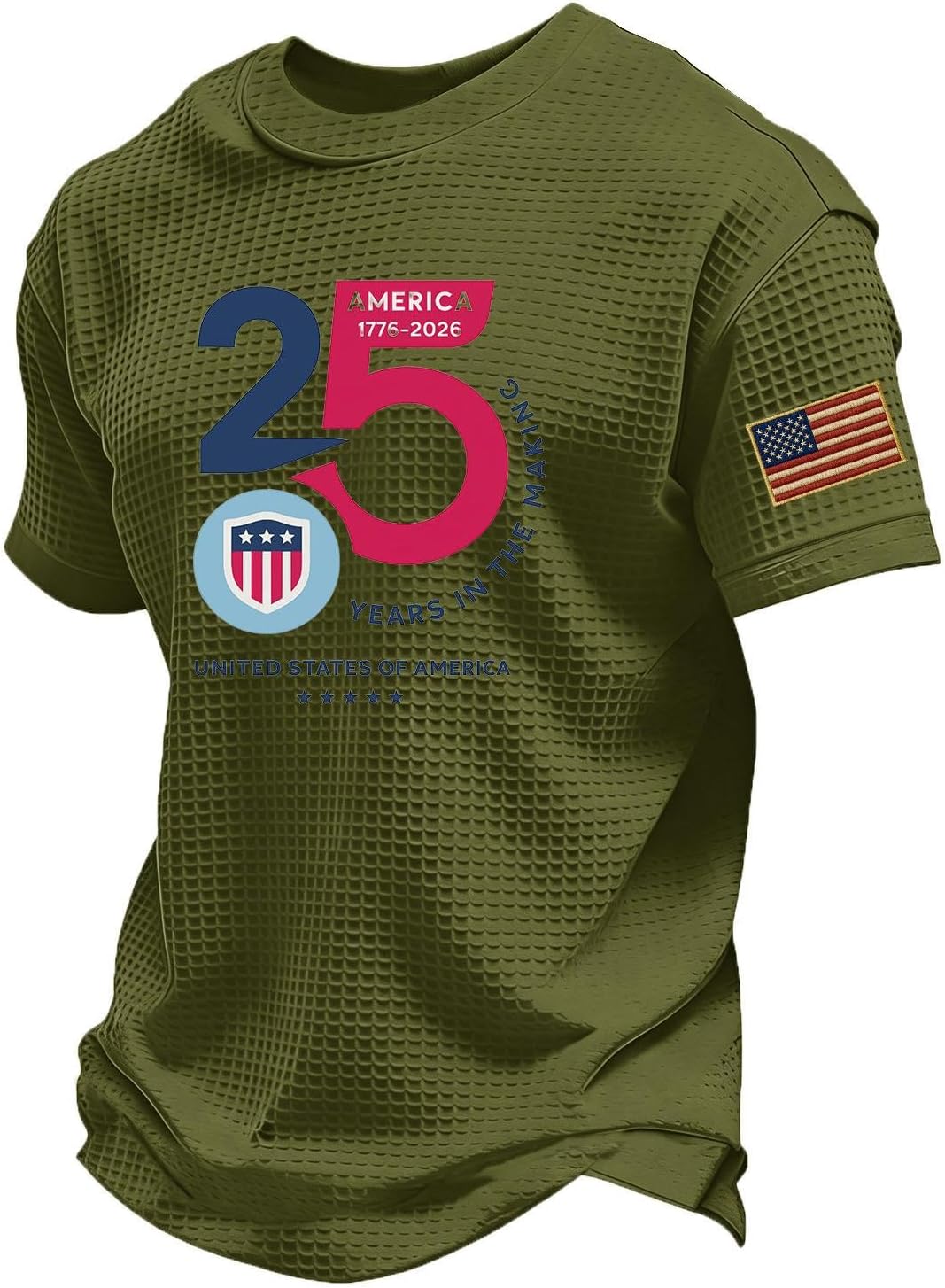RTRDE Men's American Flag Tshirt Short Sleeve US Print Independence Day Patriotic T-Shirt, S-3XL