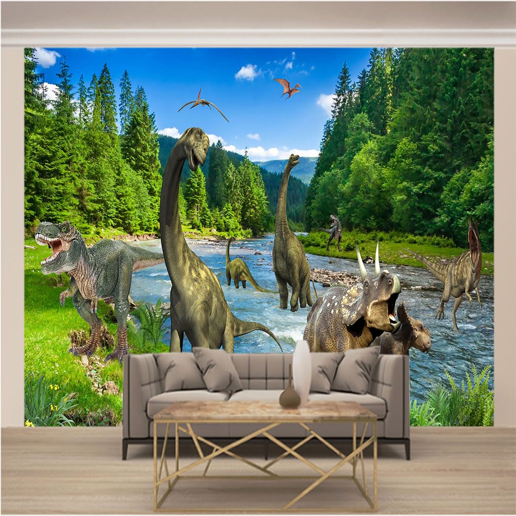 Papier peint panoramique dinosaure 3D idéal pour transformer la chambre de votre enfant