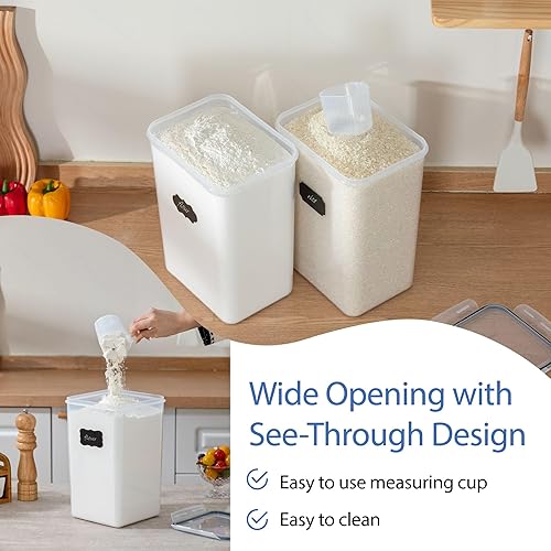 Miniatura 44 de Chef's Path Recipientes herméticos extra grandes de almacenamiento de harina y azúcar con tapas, juego de 2, recipientes de despensa de 6.5L