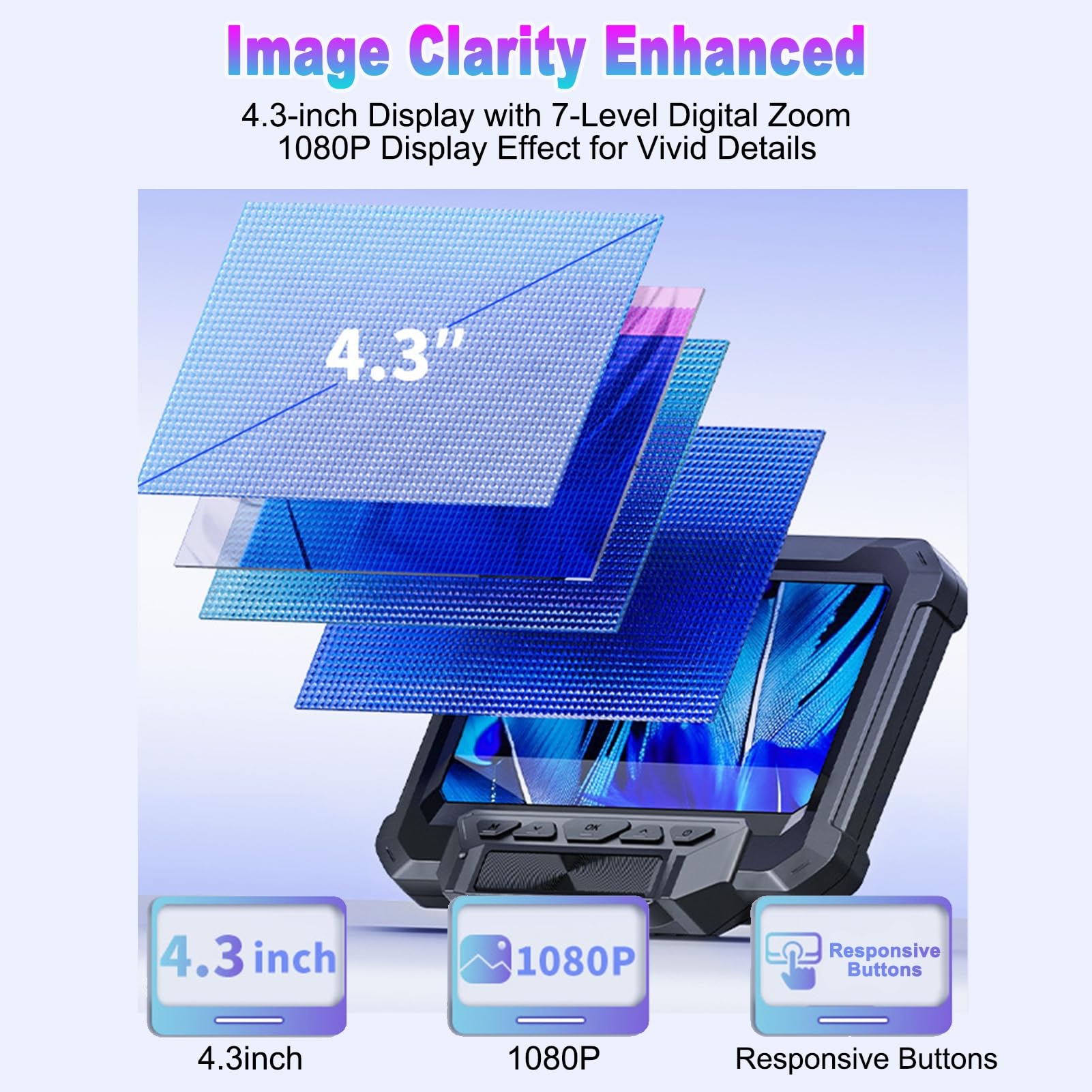 Microscopio digitale ZenithAur da 4,3 pollici con fotocamera da 10 MP, ingrandimento 1000X 1080P HD, 10 luci LED, visualizzazione PC per saldatura, ispezione di valute e