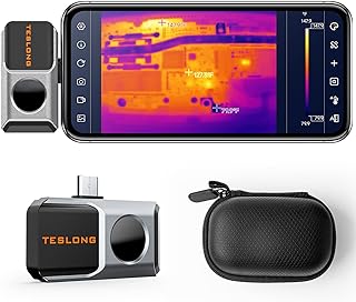 Thermal Camera Android - Teslong Thermal Imaging Camera,50mK Heat Sensitivity, -59℉ to 1112℉ Testing Range, 6 Color Palettes, Ideal for Home and Industrial Use,Works for Android (160x120 Resolution)