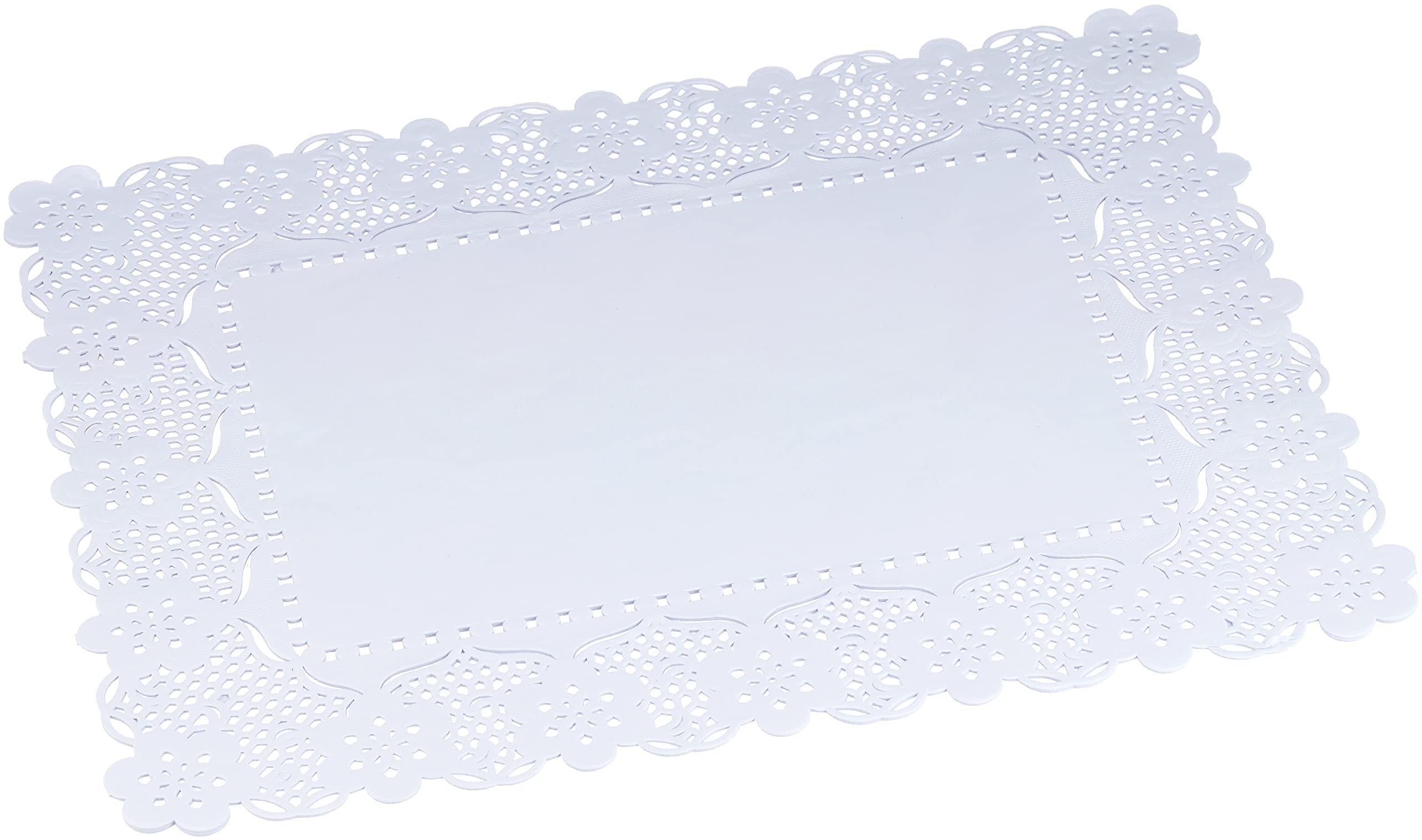 Blondas Rectangulares Caladas De Papel Negro - Set De 50 Unidades, 40x30 Cm, Perfectas Para Repostería Y Presentación
