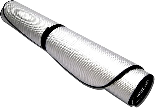 TuningPros RSS-069 - Parasol enrollable para parabrisas de automóvil, ajuste personalizado, color plateado, juego de 1 pieza compatible con