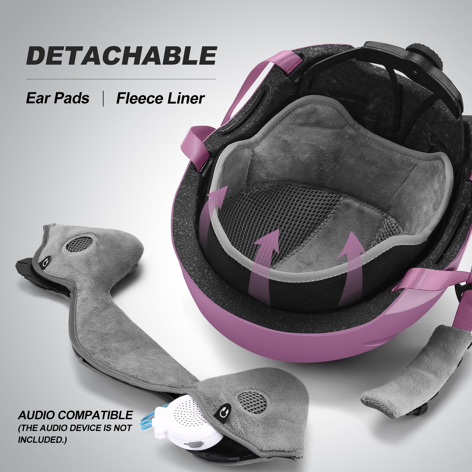 Odoland Casco da Sci per Bambini con Visiera per Ragazzi e Ragazze, Casco da Sci Regolabile con Cinturino con Fibbia Magnetica per Bambini dai 3 ai 12 Anni