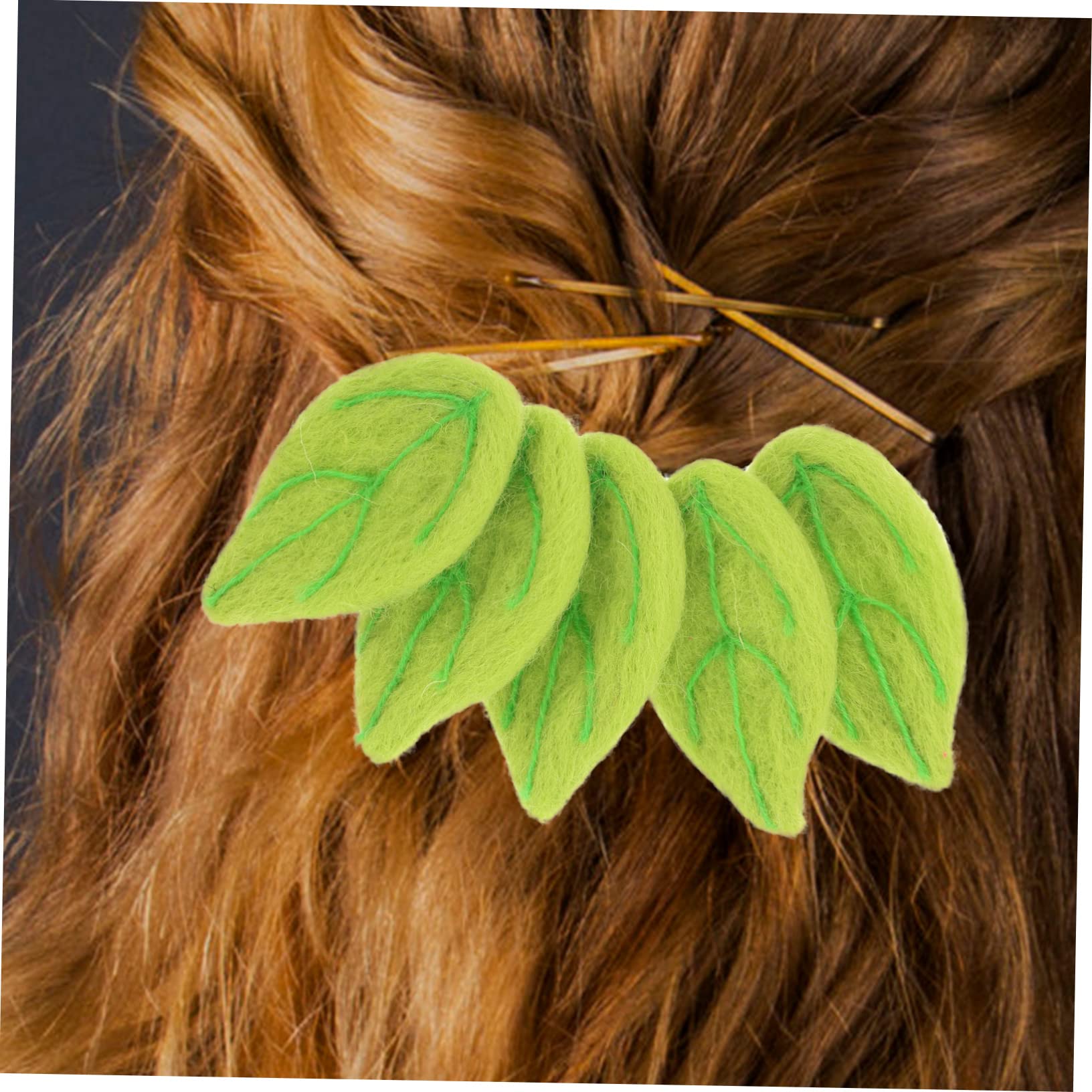 SEWACC 5 Juegos De Broches Adhesivos De Hojas De Fieltro Para Manualidades Hojas Verdes De Fieltro Adornos Para Proyectos Decorativos 10 Unidades X 5