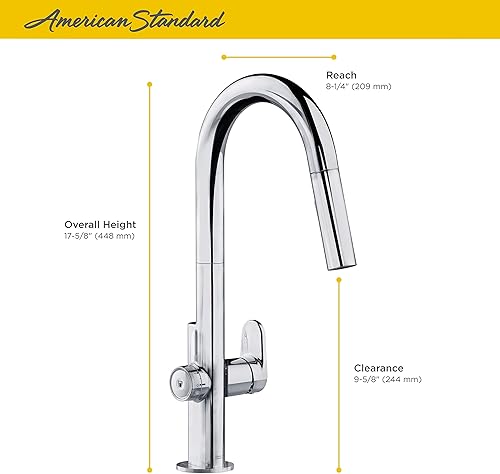 Miniatura 6 de American Standard 4931410.002 Beale Grifo de barra desplegable monomando en cromo pulido