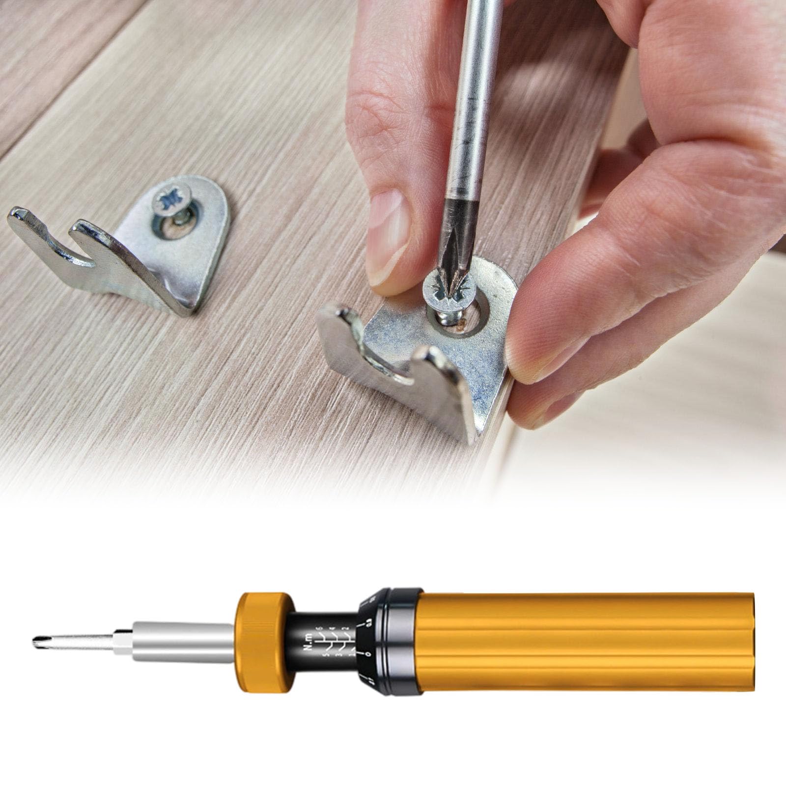 Destornillador de par ajustable multifuncional construido con componentes de cobre y diseño ergonómico antideslizante para fabricar destornilladores de par preestablecidos ajustables