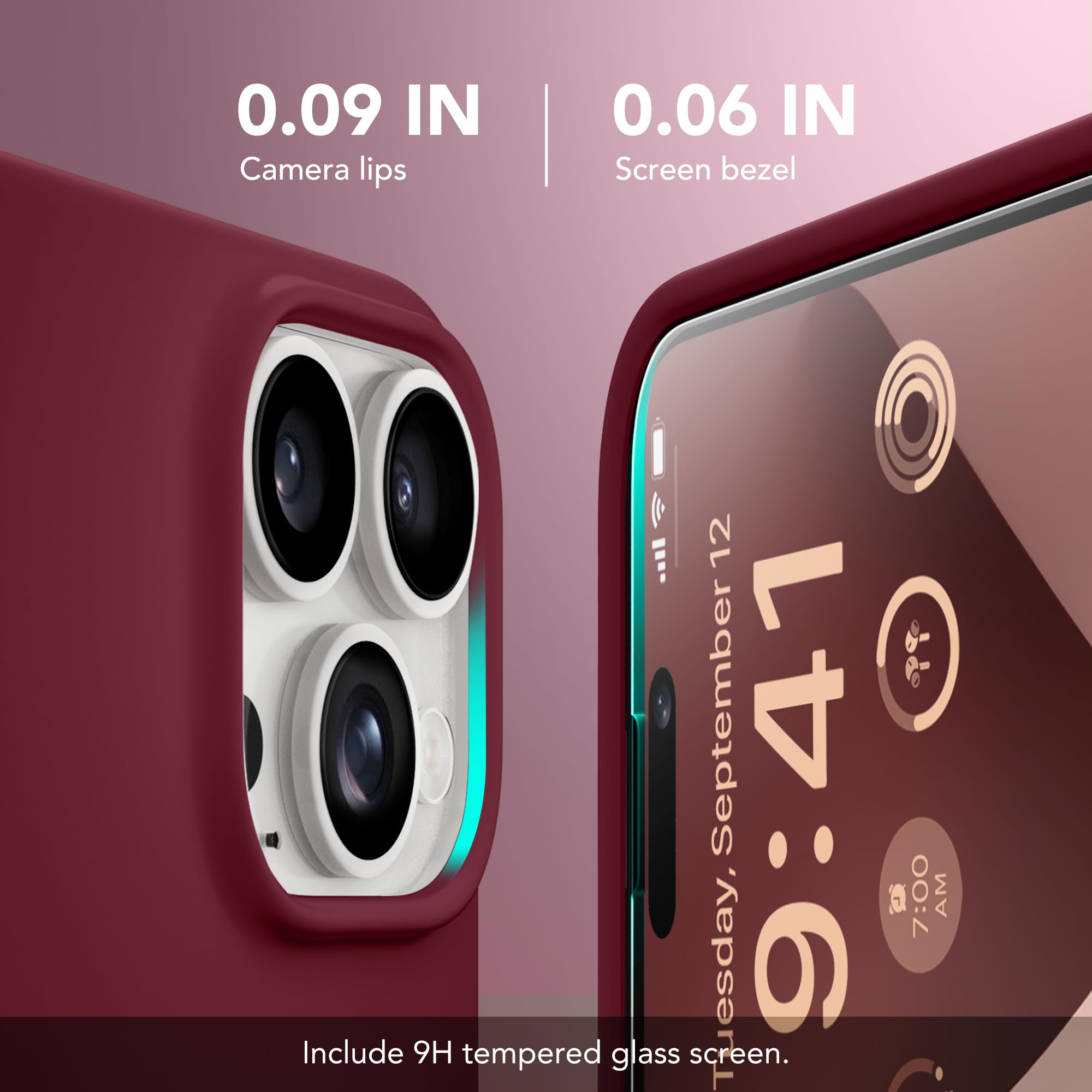 GONEZ Magnetische Hülle für iPhone 14 Pro Max, [kompatibel mit MagSafe], kratzfestes Mikrofaserfutter und Displayschutzfolie, stoßfeste schlanke Handy-Silikonhülle, 17 cm (6,7 Zoll), Kastanienbraun