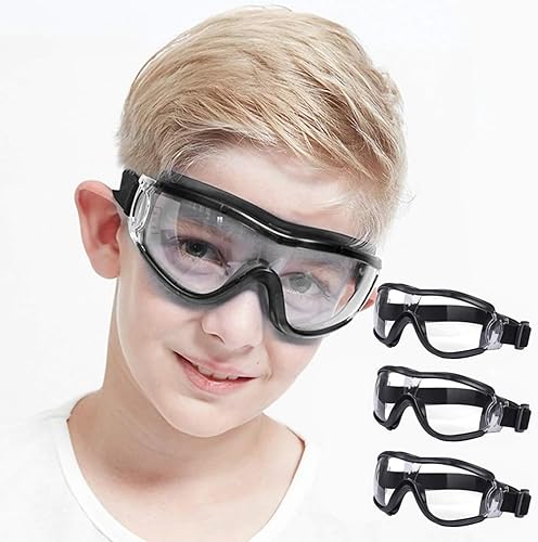 COMLZD Gafas de seguridad para niños, gafas de seguridad para niños, gafas deportivas para niños, protección ocular de laboratorio de ciencia, lente