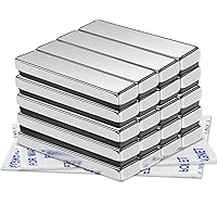 Vista 1 de MIKEDE Imanes de neodimio de tierras raras, paquete de 20 barras de imanes fuertes y resistentes, potentes tiras magnéticas con respaldo adhesivo