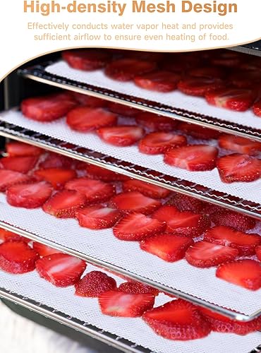 Miniatura 6 de Paquete de 6 hojas de deshidratador de silicona (14 x 21 pulgadas), alfombrilla de malla de silicona antiadherente de alta calidad para