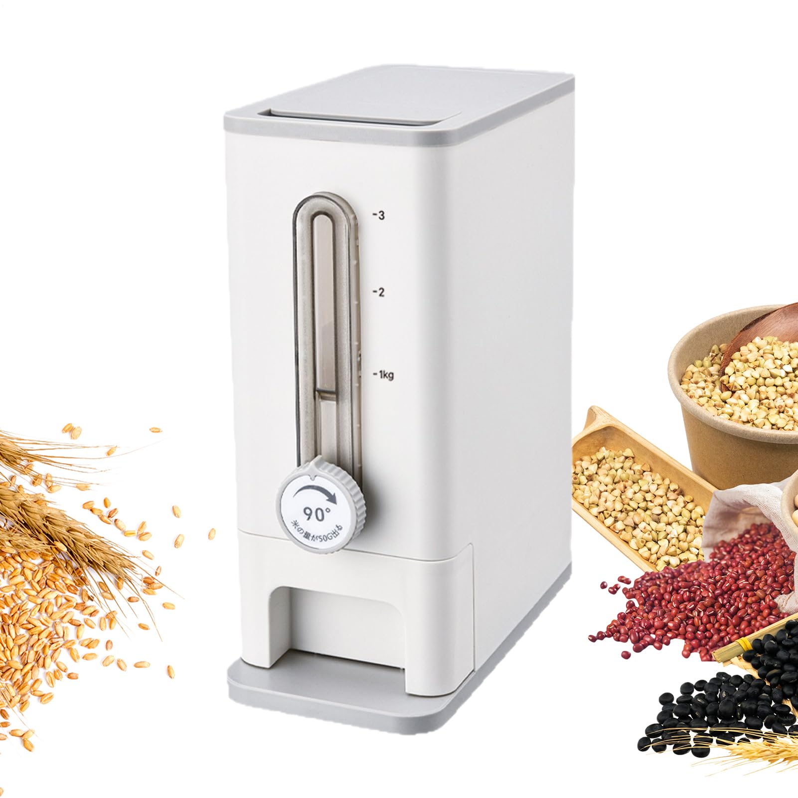 Contenedores herméticos de gran capacidad para almacenamiento de alimentos de 5 L, organizador duradero de despensa de cocina, almacenamiento portátil, productos secos, harina, soja, maíz, frijoles