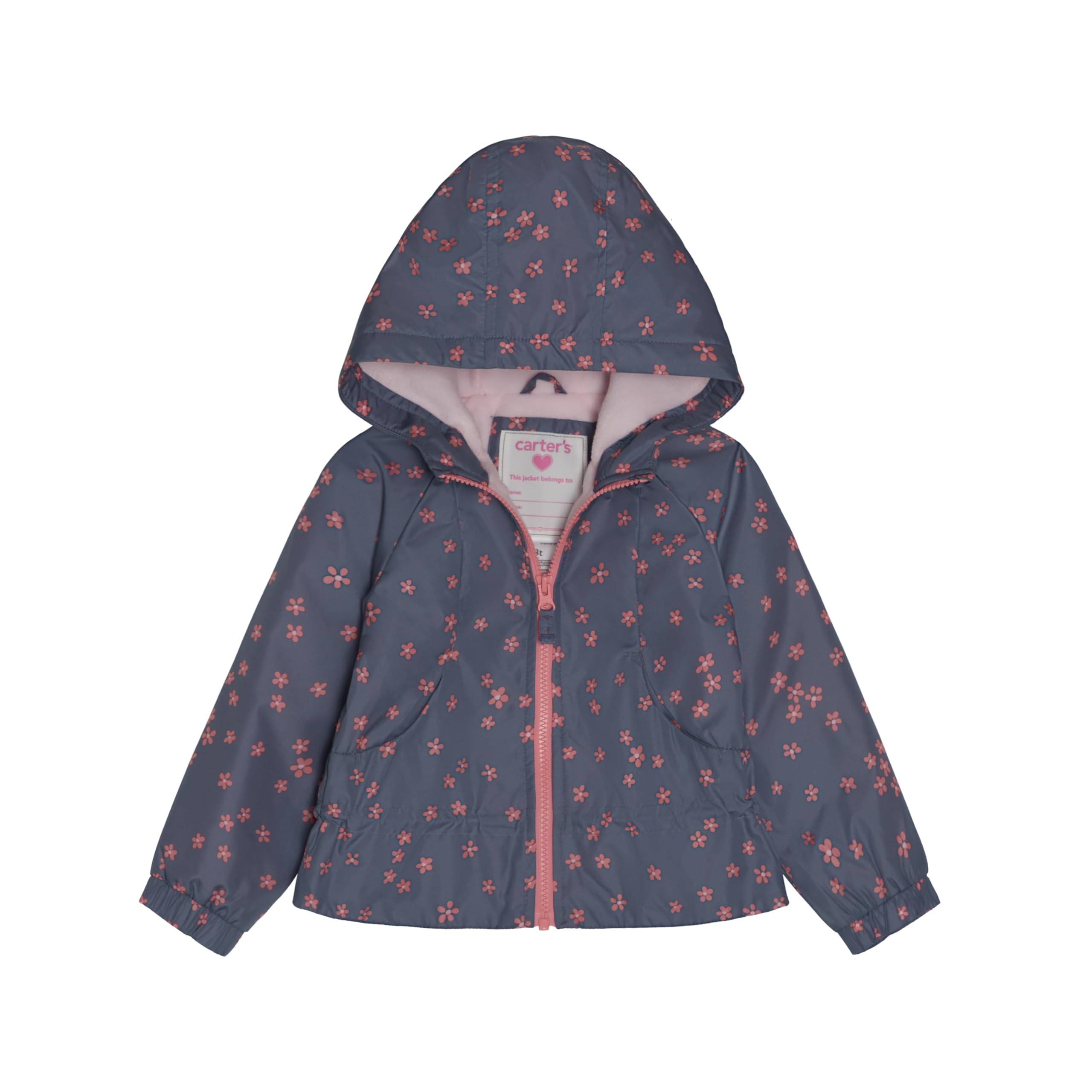 Carter's Toddler/Little Girls' Midweight Fleece Transitional Hooded Jacket