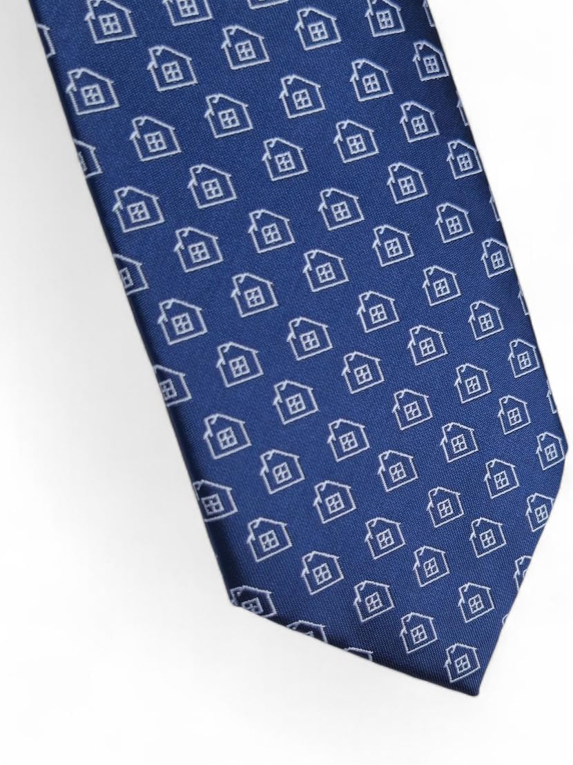 Maker V Real Estate Necktie - Real Estate Agent - Realtor - Architect - Construction - House - Contractor Gift - Navy Blue