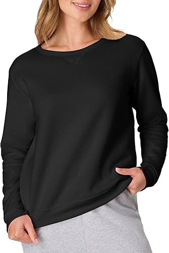 Hanes womens Crewneck Sweatshirt, Ecosmart Fleece Pullover With V-notch, Sweatshirt for Women