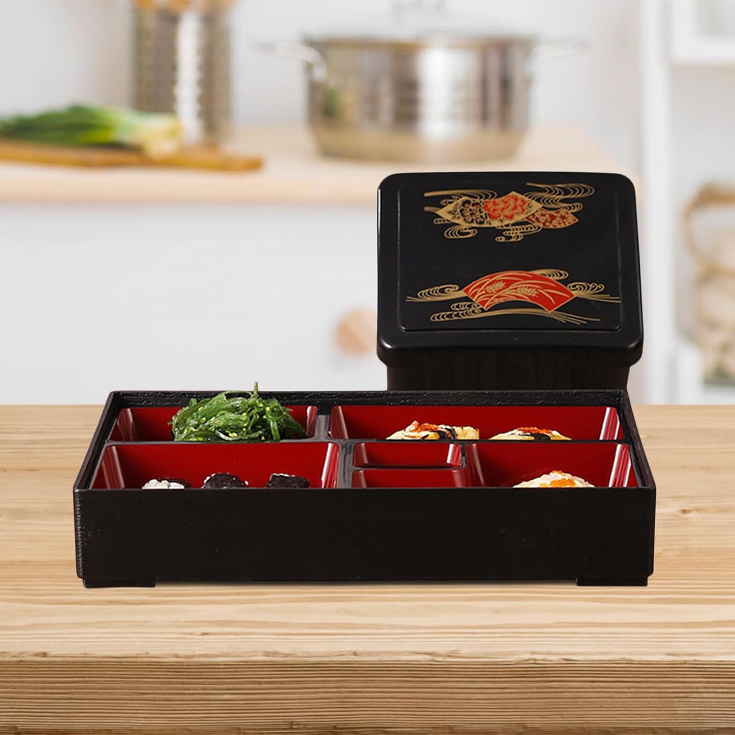 2 Sets Abs Bento Boxes with Compartments Heat Resistant Portable Sushi Storage Containers and Eel Boxes for Meal Prep and Travel
