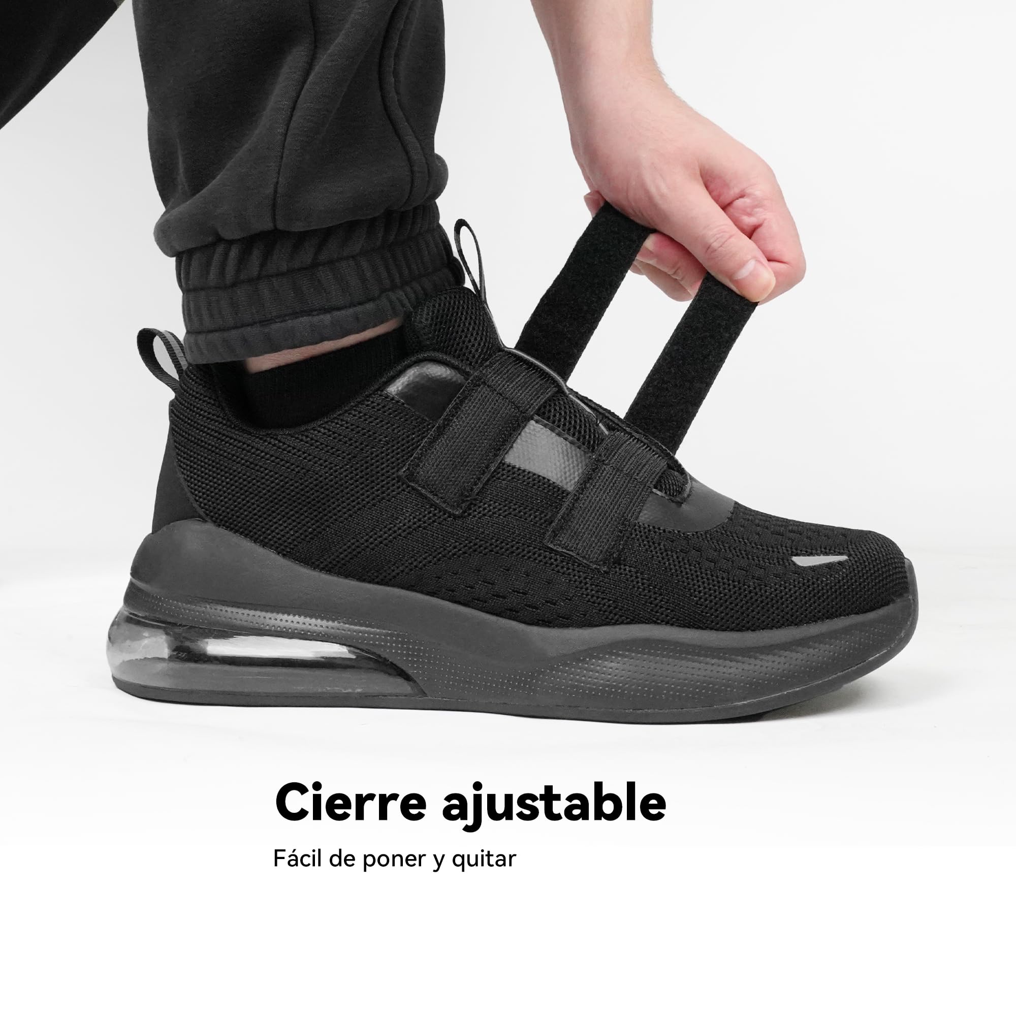 Hombre Zapatos Diabético Anchos Ortopédico Antideslizantes Impermeable Hook and Loop Ajustable Especiales para Pies Sensibles Air Cushion