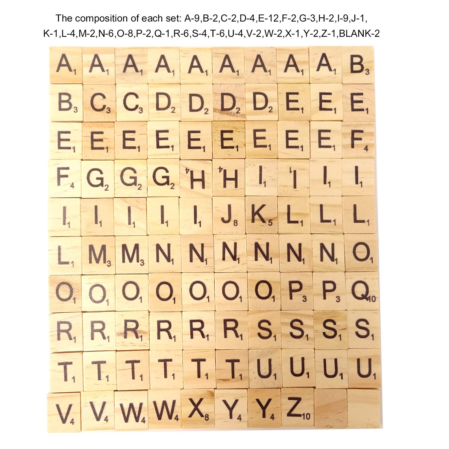 Honbay 100pcs A Z Capital Letter Tiles Wooden Scrabble Tiles For Craft Projects Shadow Box Scrabble Game Christmas Decoration Etc Buy Online At Best Price In Uae Amazon Ae