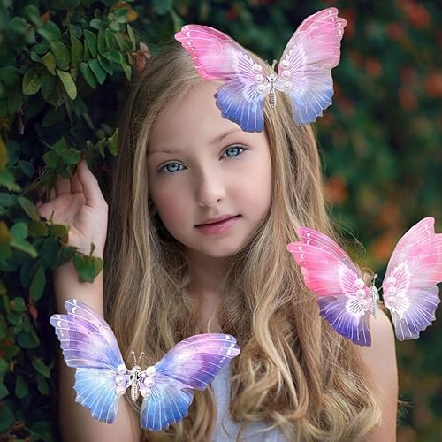 Miniatura 7 de 6 pinzas grandes de mariposa para el cabello para niñas y mujeres, grandes antideslizantes y fuertes pinzas de metal para el cabello, pinzas para el