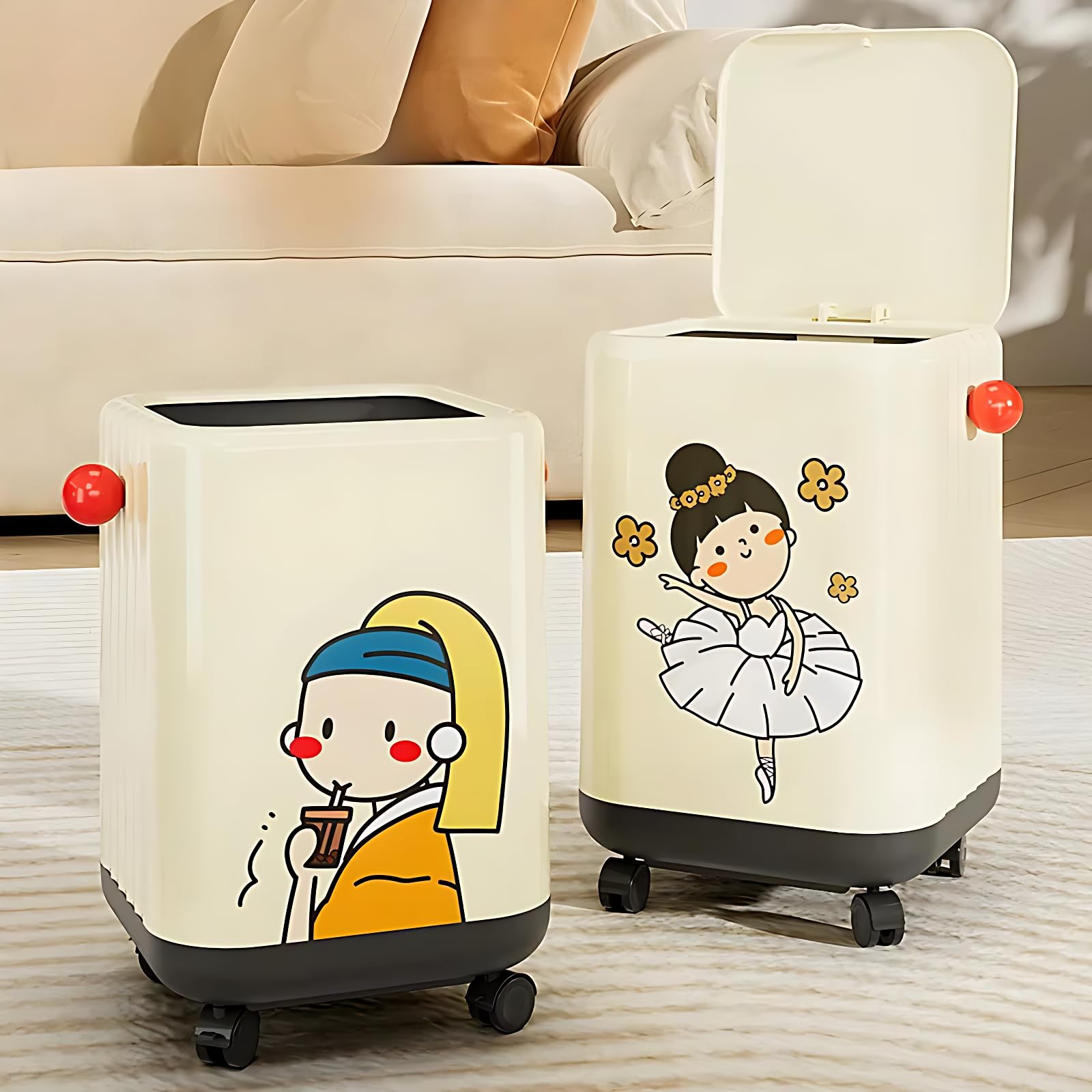 GION Plastic Trash Can | 15 Liter | Dry & Wet Waste Dustbins with